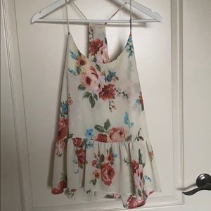 Floral peplum boutique tank